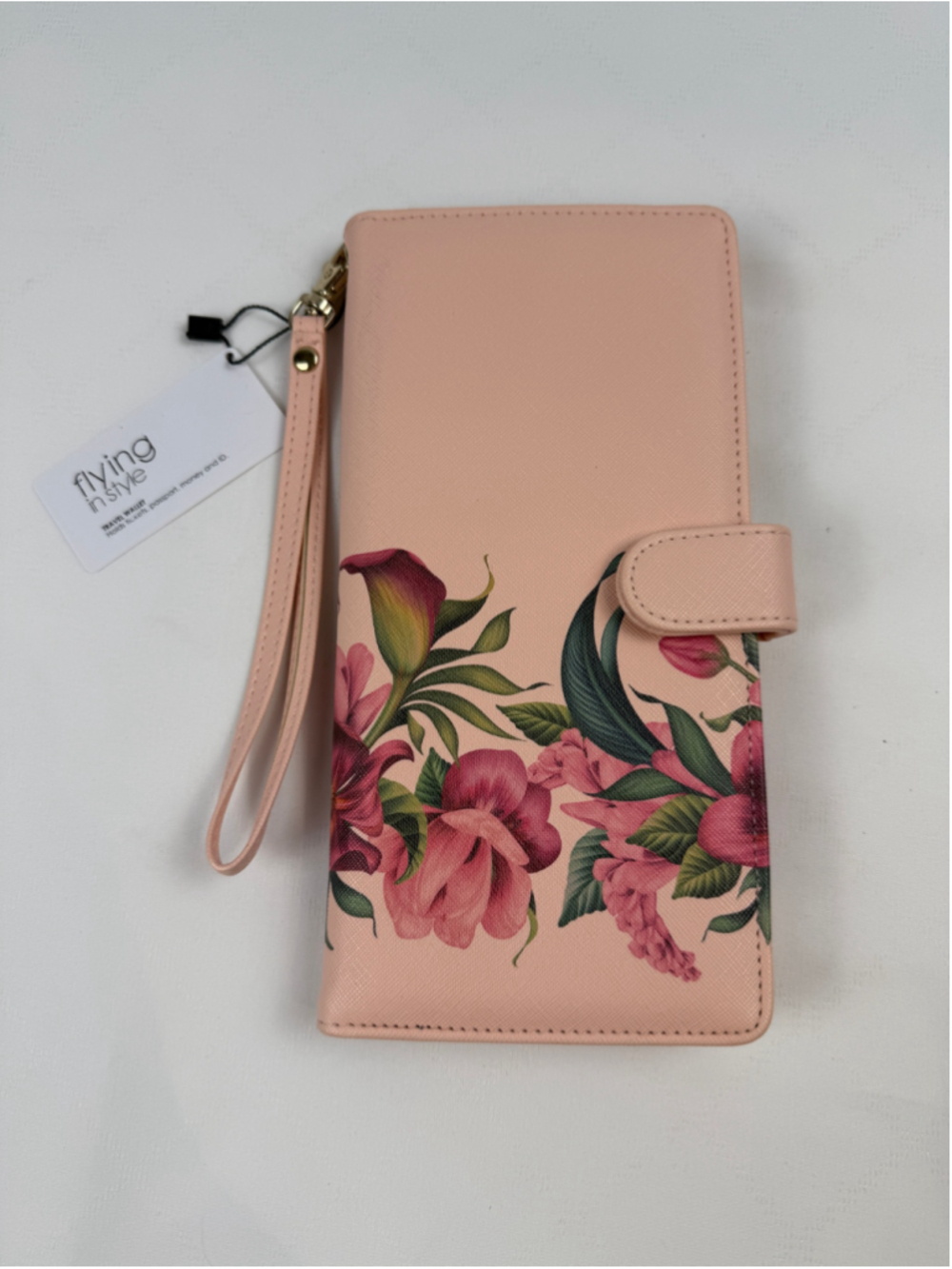 Bizou Floral Travel Wallet Pink and Green NWT